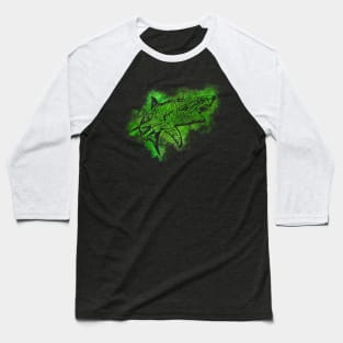 Shark - Green Baseball T-Shirt